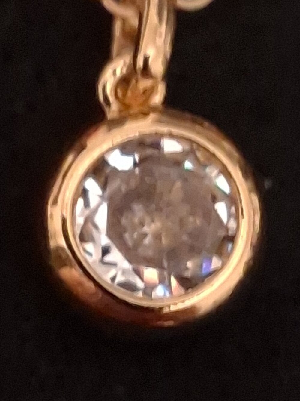 18K Solid Gold 2ct Moissanite Solitaire Bezel Necklace Dainty 8mm Open Back - Picture 2 of 8